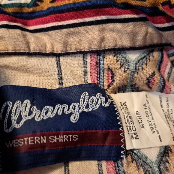 Vintage Wrangler Western Pearl Snap Shirt Navajo Design/Southwestern - Picture 7 of 7